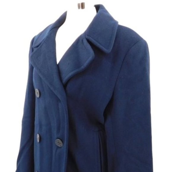Forecaster Navy Blue Wool Blend Pea Coat - Picture 5 of 10